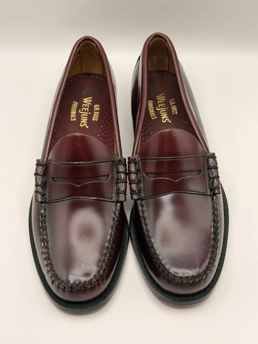G.H. Bass Men's Larson Weejuns® Melon Leather Burgundy Penny Loafer Sz 7 D